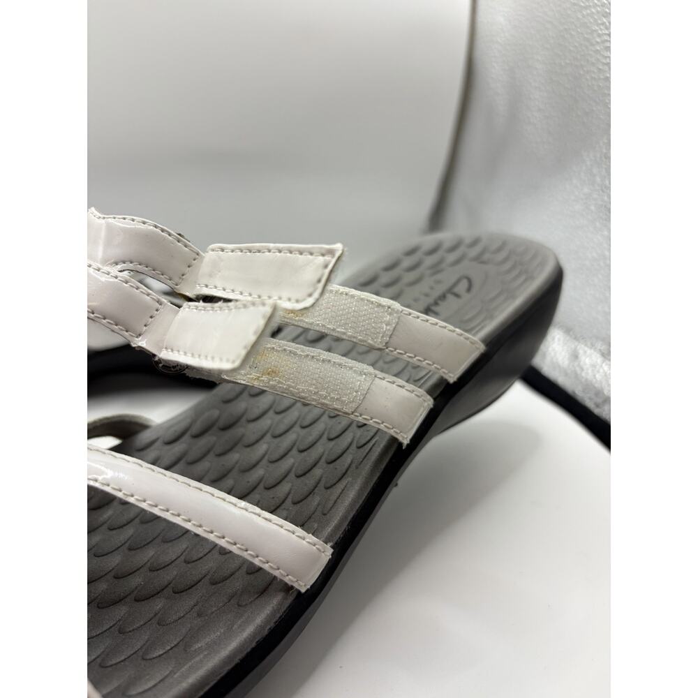 Clarks Collection Sandals Womens 12 White Comfort Walking Adjustable Easy Strap - Picture 12 of 12